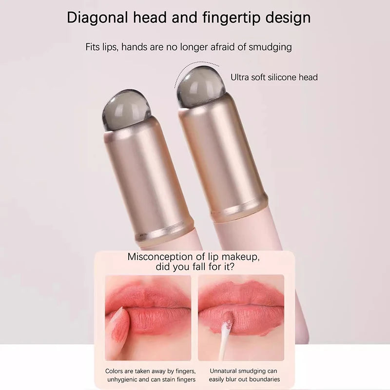 Mini Silicone Lip Brush & Concealer Applicator with Cover – Lip Mask, Lip Gloss, and Lipstick Brush