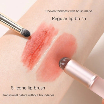 Mini Silicone Lip Brush & Concealer Applicator with Cover – Lip Mask, Lip Gloss, and Lipstick Brush