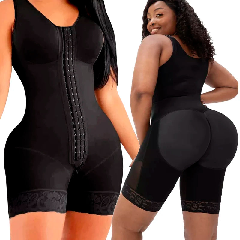 SHAPEWEAR FOR WOMEN TUMMY CONTROL POST SURGERY FULL BODY SHAPER BUTT LIFTER WITH ZIPPER CROTCH