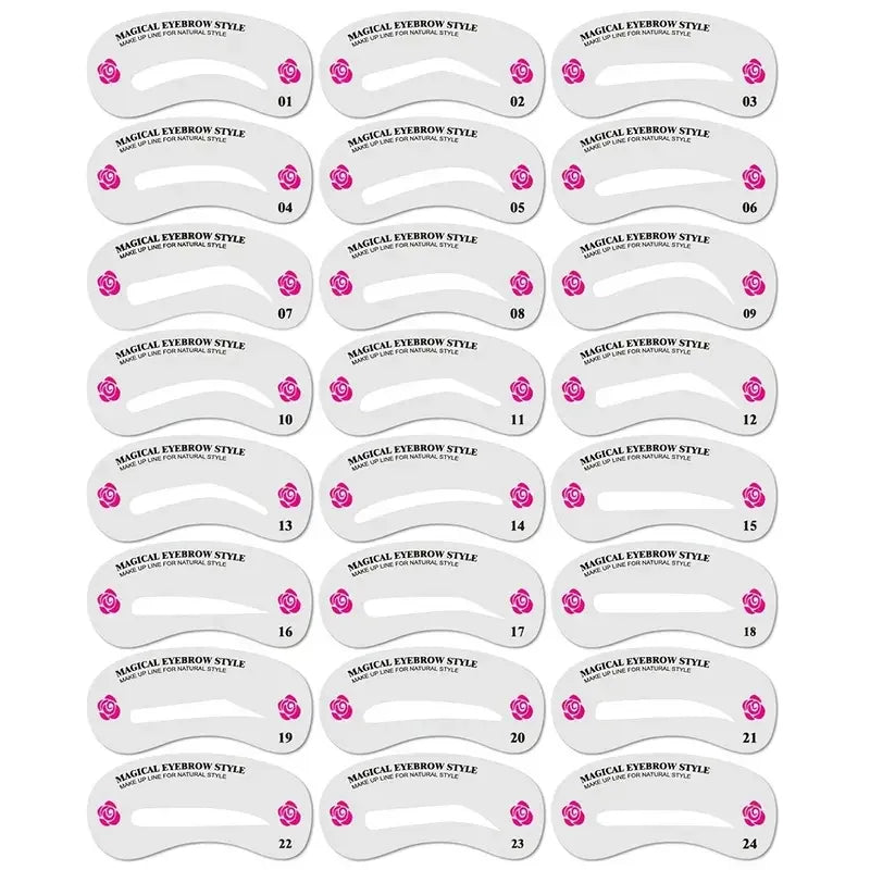 24 Styles Eyebrow Shaping Stencils – Ultimate Grooming Kit for Women