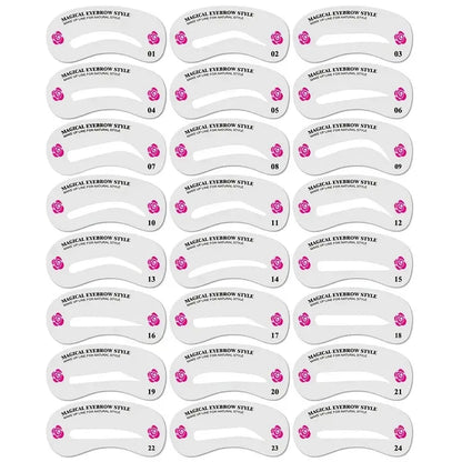 24 Styles Eyebrow Shaping Stencils – Ultimate Grooming Kit for Women